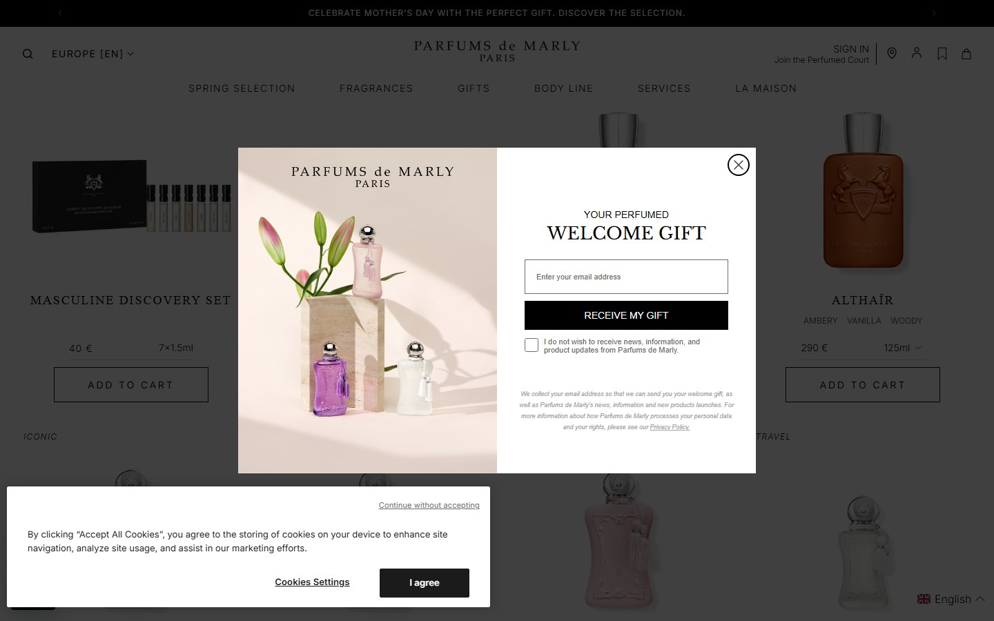 Parfums de Marly â€” Product cards without star ratings