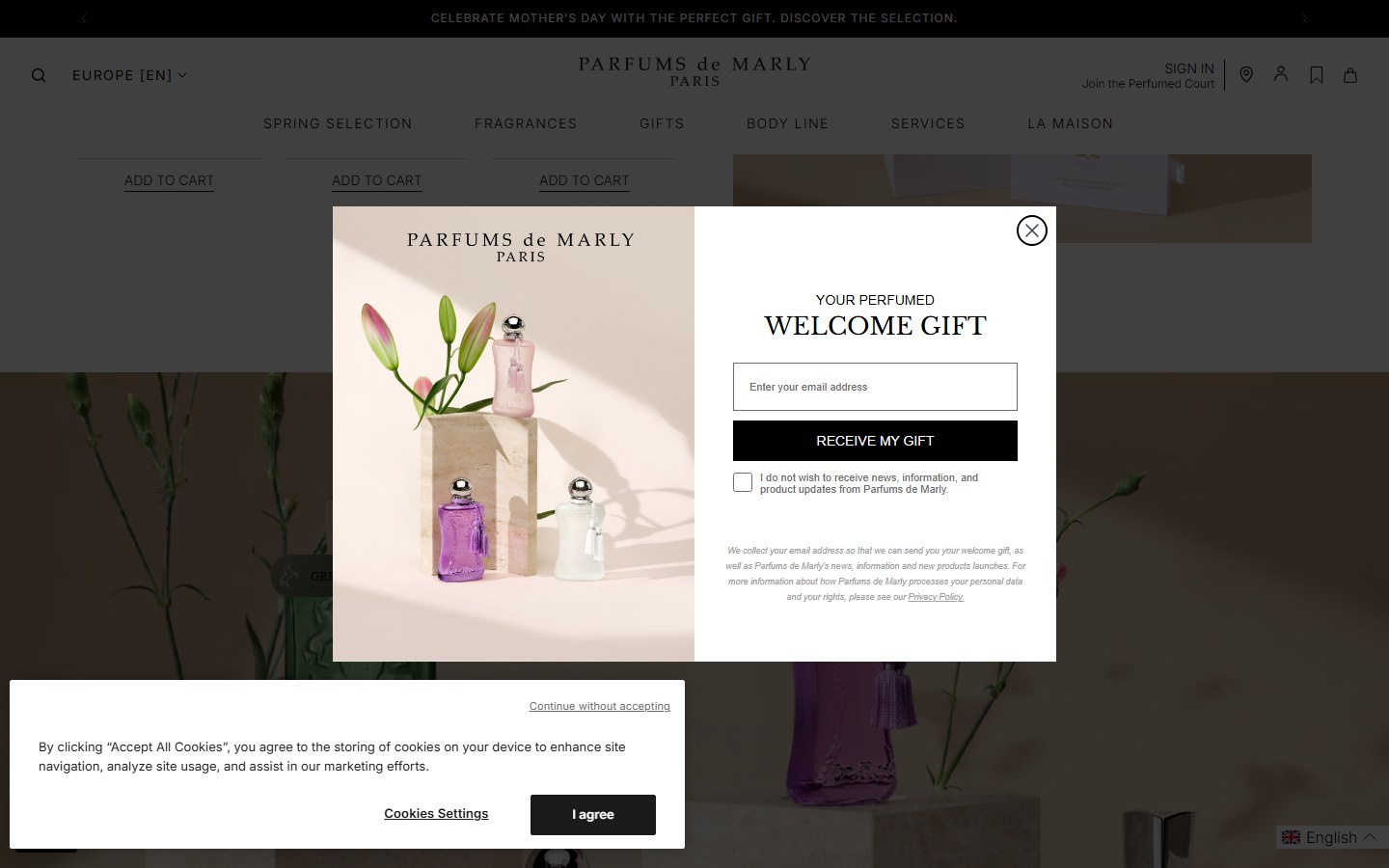 Parfums de Marly â€” No review section or social proof visible