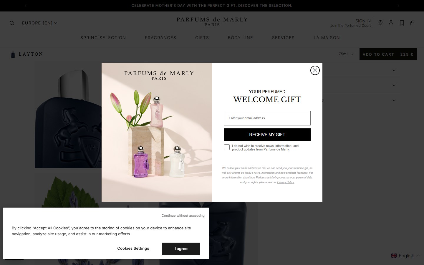 Parfums de Marly PDP â€” No sample selector visible before ATC
